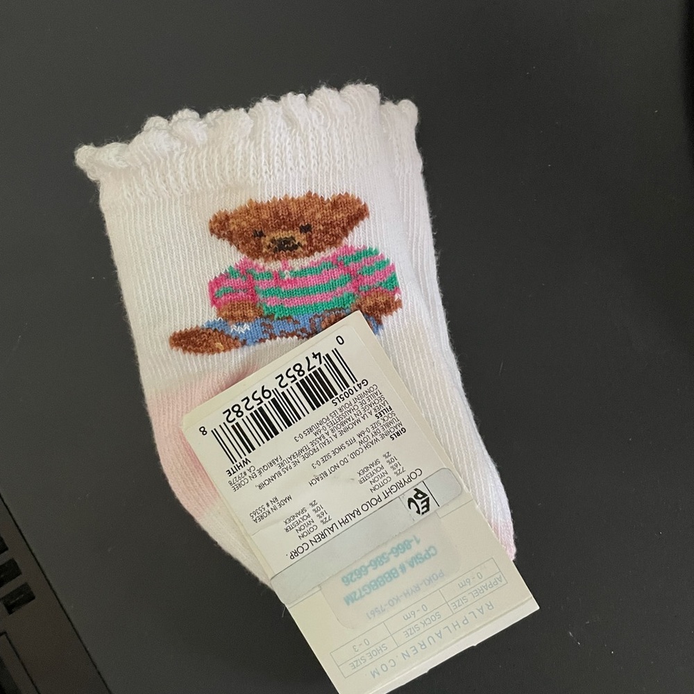 Rare Ralph Lauren teddy bear socks
